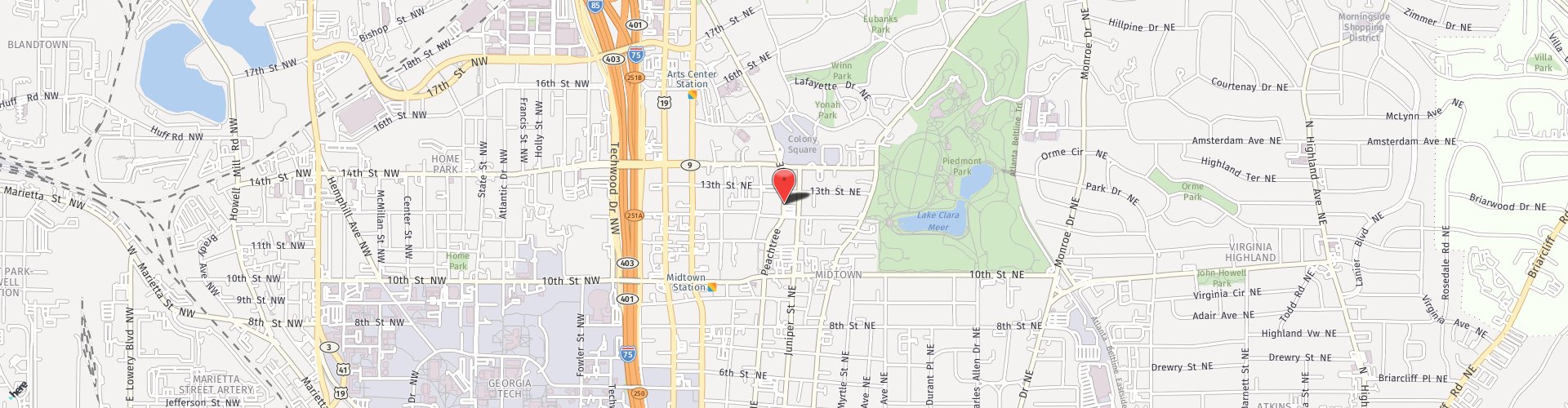 Location Map: 1100 Peachtree Street NE Atlanta, GA 30309